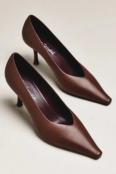 Anthropologie Jeffrey Campbell Campaign Pumps In Red
