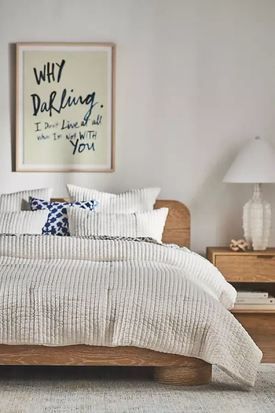 Anthropologie Jersey Channel-stitch Quilt In Blue