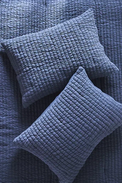 Anthropologie Jersey Channel-stitch Quilt In Blue