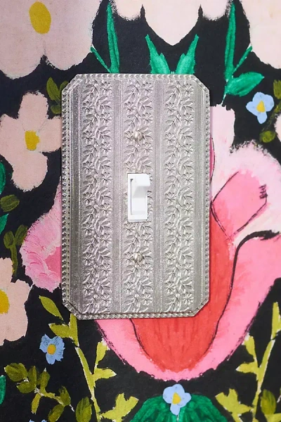 Anthropologie Joanie Etched Metal Floral Switch Plate