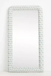 Anthropologie Jodi Upholstered Fabric Mirror In Gray