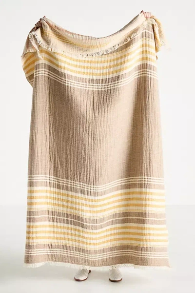 Anthropologie Jolene Gauze Woven Stripe Throw Blanket