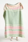 Anthropologie Jolene Gauze Woven Stripe Throw Blanket In Green