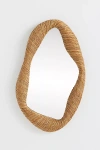 Anthropologie Jolene Undulating Wrapped Rattan Small Wall Mirror In Brown