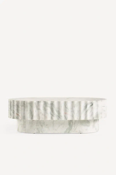 Anthropologie Jolie Oval 44" Marble Coffee Table In White
