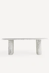 Anthropologie Jolie Oval 90" Marble Dining Table In White