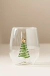 Anthropologie Jolly Icon Stemless Wine Glass In Green