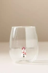 Anthropologie Jolly Icon Stemless Wine Glass In Transparent