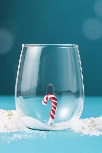 Anthropologie Jolly Icon Stemless Wine Glass In Multi