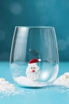 Anthropologie Jolly Icon Stemless Wine Glass In Multi