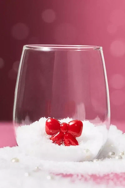 Anthropologie Jolly Icon Stemless Wine Glass In Multi