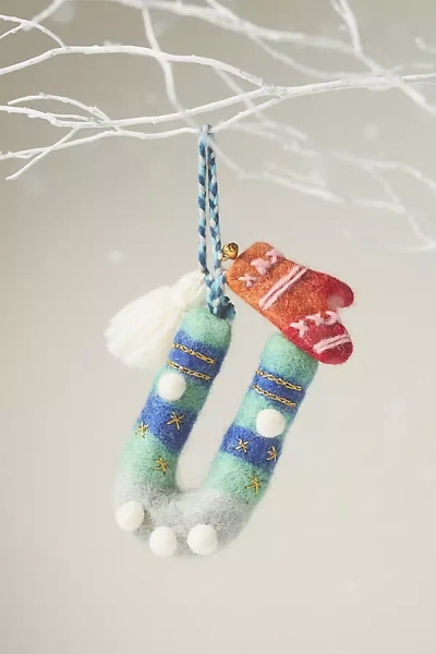 Anthropologie Jolly Monogram Ornament In Multi