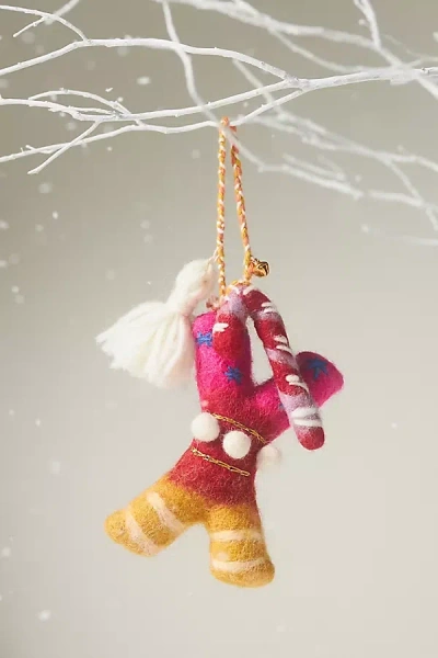 Anthropologie Jolly Monogram Ornament In Multi