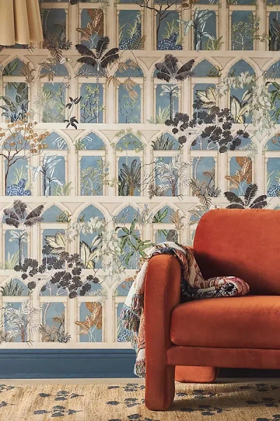 Anthropologie Josephine Munsey Abandoned Arches Wallpaper In Blue