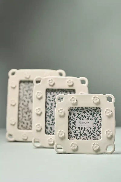 Anthropologie Josi Tulipiere Stoneware Picture Frame In Neutral