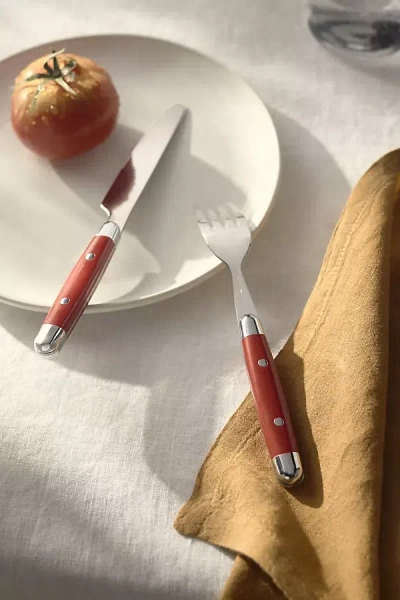 Anthropologie Jubilee Flatware 16-piece Place Setting In Red