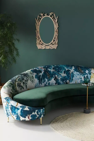 Anthropologie Judarn Asymmetrical Serpentine Sofa In Green