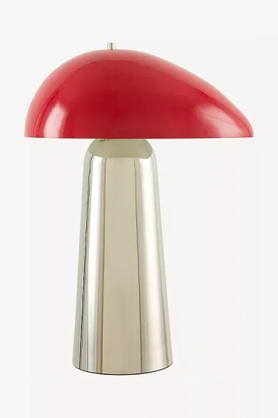 Anthropologie Julep Plated Metallic Accent Table Lamp In Red