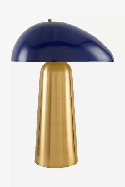 Anthropologie Julep Plated Metallic Accent Table Lamp In Blue