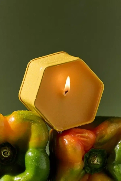 Anthropologie Juliette Fresh Wildflower & Bell Pepper Tin Candle In Yellow