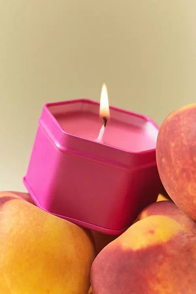 Anthropologie Juliette Fruity Peach & Nectarine Tin Candle In Pink