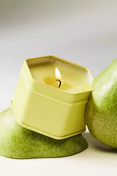 Anthropologie Juliette Fruity Salted Pear & Lily Tin Candle In Yellow