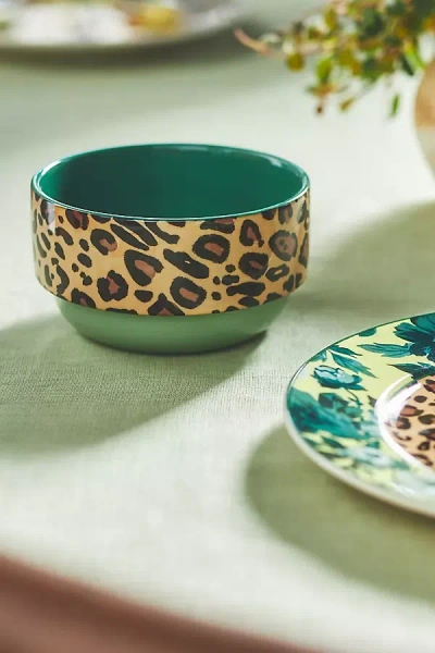Anthropologie Phoebe Nut Bowl In Animal Print
