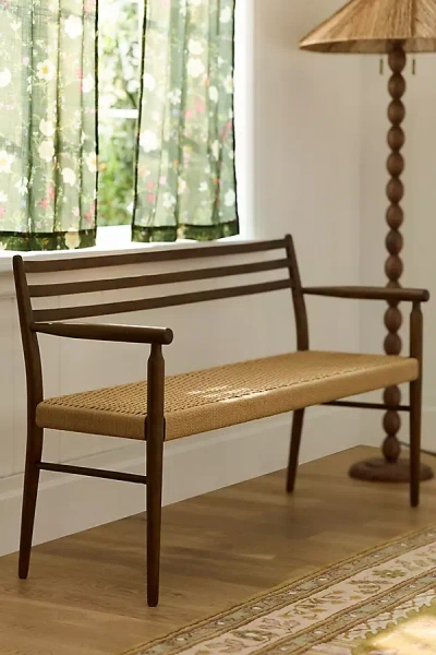 Anthropologie Kahlo Paper Cord Dining Bench In Brown