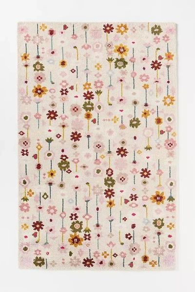 Anthropologie Kalina Hand-knotted Wool Abstract Floral Rug