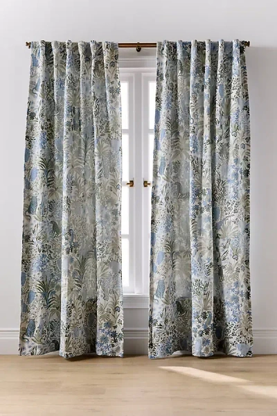 Anthropologie Kanela Woven Scenic Curtain In Blue