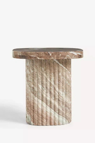 Anthropologie Kanta Marble Side Table In Brown