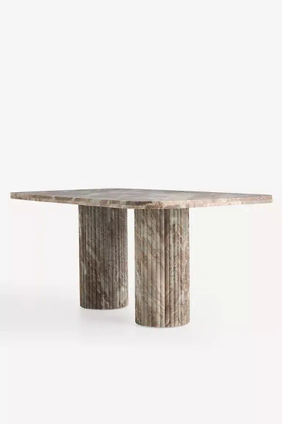 Anthropologie Kanta Rectangular 72" Marble Dining Table In Brown