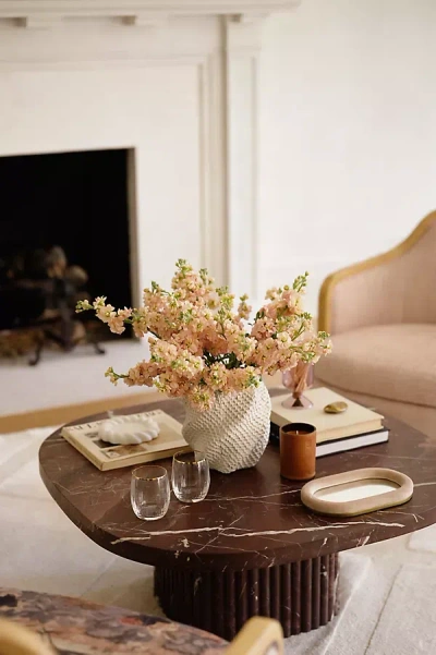 Anthropologie Kanta Square 36" Marble Coffee Table In Brown