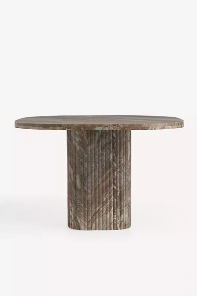 Anthropologie Kanta Square 48" Marble Dining Table In Brown