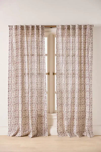 Anthropologie Kari Printed Cotton Floral Curtain