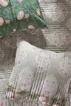 Anthropologie Vivienne Cotton Floral Printed Euro Sham In Gray