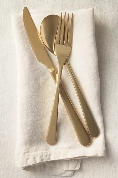 Anthropologie Kenbrook Flatware 20-piece Place Setting In Gold