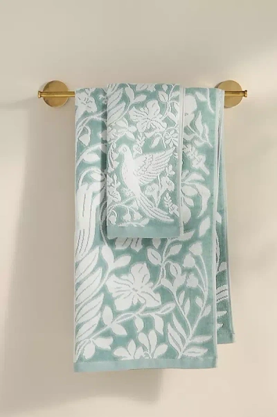 Anthropologie Kenia Cotton Velour Towel Collection In Green