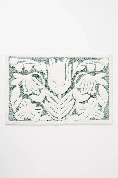Anthropologie Kenia Tufted Bath Mat In Green
