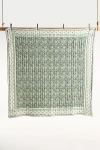 Anthropologie Khira Cotton Floral Printed Quilt In Green