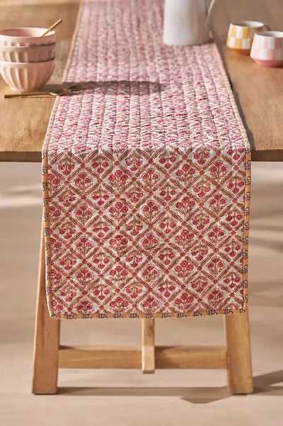 ANTHROPOLOGIE KIARA BLOCK-PRINT TABLE RUNNER 