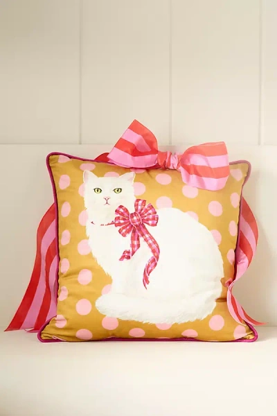 Anthropologie Kitschy Animal Velvet Printed Pillow In Multi
