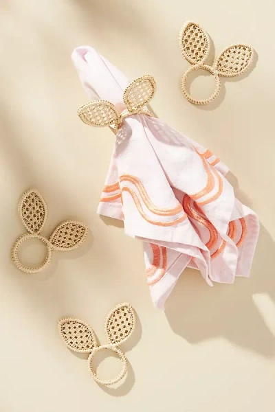 Anthropologie Klatso Handwoven Spring Napkin Rings, Set Of 4 In Neutral