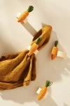 Anthropologie Klatso Handwoven Spring Napkin Rings, Set Of 4 In Orange
