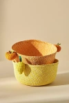 Anthropologie Klatso Handwoven Fruit Basket In Orange