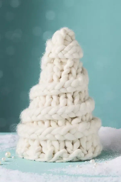 Anthropologie Knit Tabletop Tree In Neutral