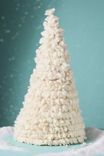 Anthropologie Knit Tabletop Tree In White