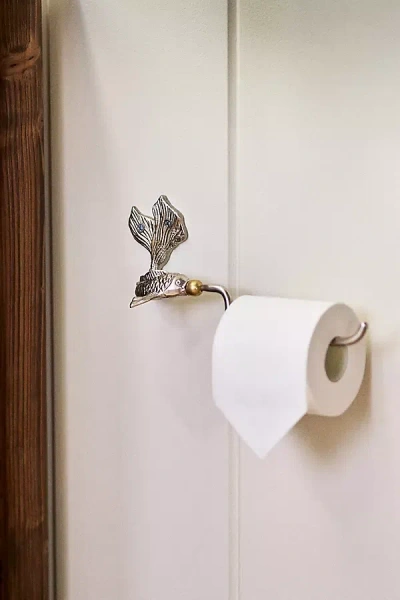 Anthropologie Koi Fish Mixed Metal Toilet Paper Holder In Multi