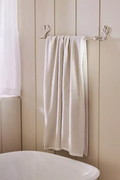 Anthropologie Koi Fish Mixed Metal Towel Bar In Silver