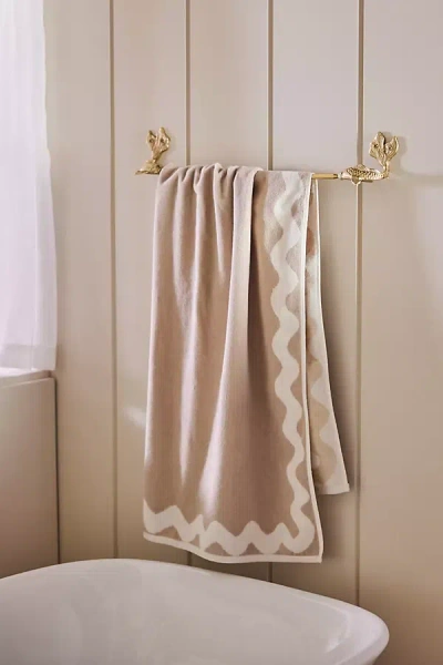 Anthropologie Koi Fish Mixed Metal Towel Bar In Gold